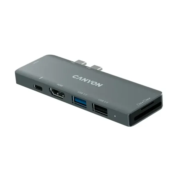 USB-КОНЦЕНТРАТОР CANYON DS-5B, СЕРЫЙ