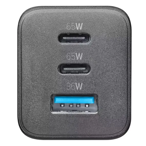 INCARCATOR CELLULARLINE WALL CHARGER GAN, 3 PORTS, 65W, NEGRU