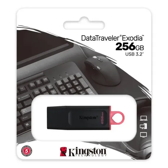 MEMORIE USB KINGSTON DATATRAVELER EXODIA, 256GB, NEGRU