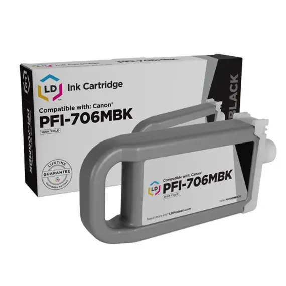 КАРТРИДЖ ЧЕРНИЛЬНЫЙ CANON PFI-706, 700МЛ, МАТОВЫЙ ЧЕРНЫЙ