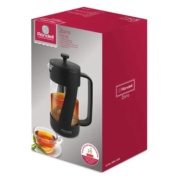 ФРЕНЧ-ПРЕСС RONDELL RDS-1064, 0,6Л, ЧЁРНЫЙ