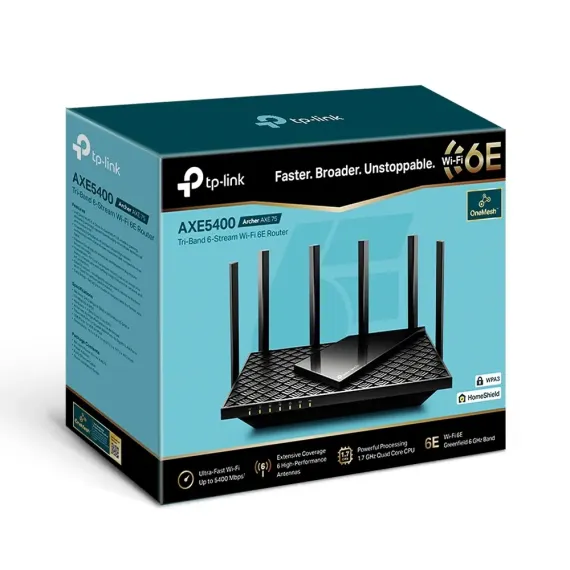 ROUTER FARA FIR TP-LINK ARCHER AXE75, NEGRU