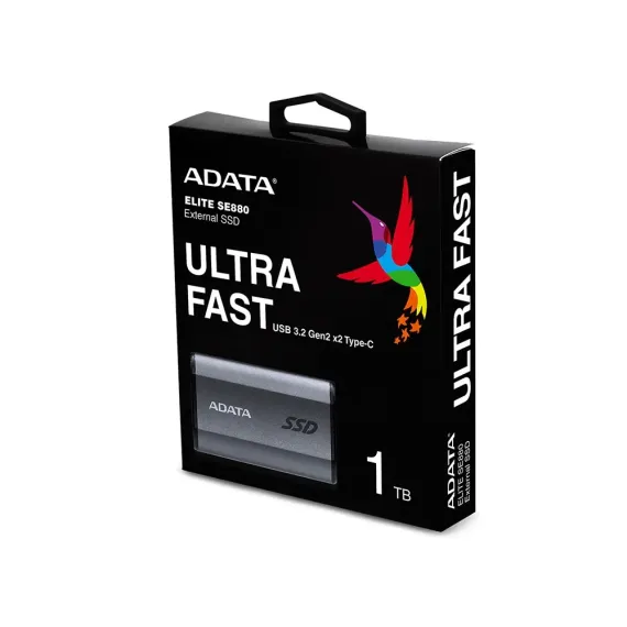 ВНЕШНИЙ ПОРТАТИВНЫЙ SSD НАКОПИТЕЛЬ ADATA SE880, 1 ТБ, СЕРЫЙ (AELI-SE880-1TCGY)