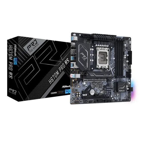 МАТЕРИНСКАЯ ПЛАТА ASROCK H670M PRO RS, LGA1700, INTEL H670, MICRO-ATX