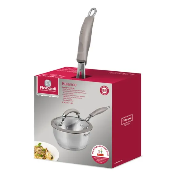 КОВШ RONDELL RDS-752, 1,4Л, 16СМ, НЕРЖАВЕЮЩАЯ СТАЛЬ