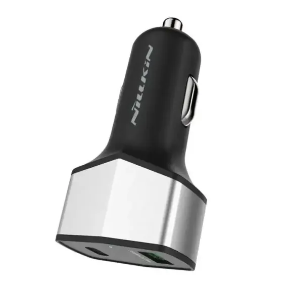 INCARCATOR AUTO NILLKIN CAR CHARGER QC3.0 (USB+TYPE C), 33W, ARGINTIU