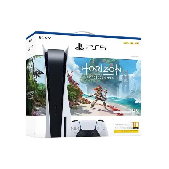 CONSOLA DE JOCURI SONY PLAYSTATION 5, ALB, "HORIZON FORBIDDEN WEST", "FIFA 23" (VOUCHER)