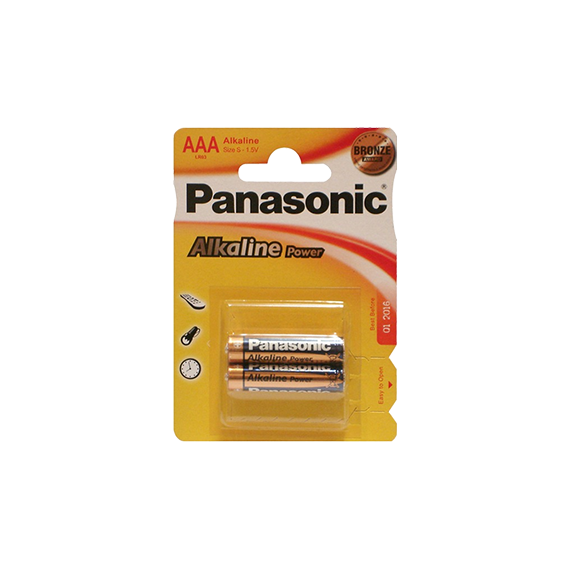 2907 BATERIE PANASONIC ALKALINE POWER, AAA BLISTER X 2,  LR03REB/2BP