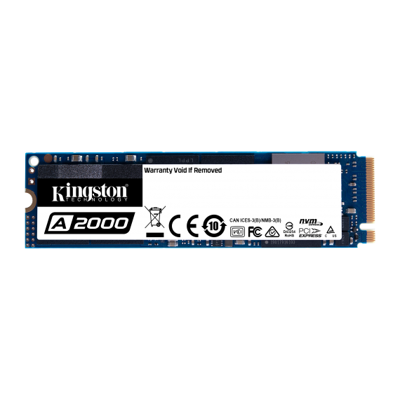 M.2 NVME SSD 1.0TB  KINGSTON A2000,  PCIE3.0 X4 / NVME1.3, M2 TYPE 2280 , READ: 2200 MB/S, WRITE: 2000 MB/S, CONTROLLER PHISON E8, 3D NAND TLC,  SA200