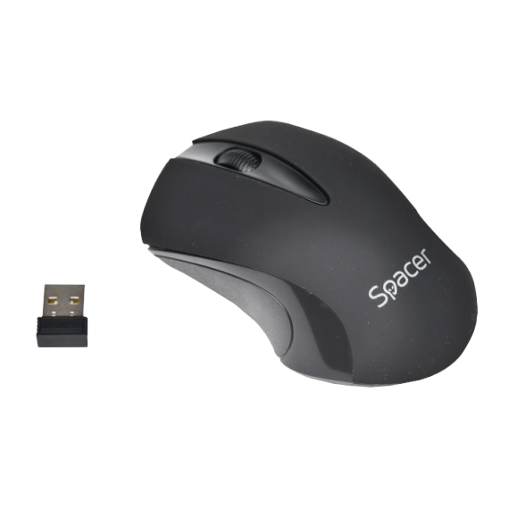 MOUSE SPACER WIRELESS  BLACK 2.4GHZ, 3D, 1000 DPI,  SPMO-W12