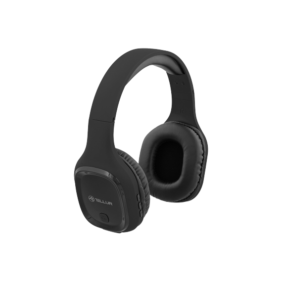 CASTI BLUETOOTH, OVER-EAR, PULSE, MICROFON, TIMP DE JOC MUZICAL P?N? LA 8H,  TELLUR BLACK  TLL511271