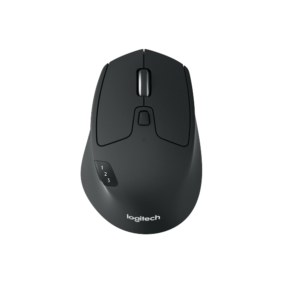 LOGITECH BLUETOOTH MOUSE M720 TRIATHLON, BLACK/WHITE, OPTICAL MOUSE, MULTI-DEVICE, HYPER-FAST SCROLLING, SWITCHING SEAMLESSLY BETWEEN 3 COMPUTERS, BLU