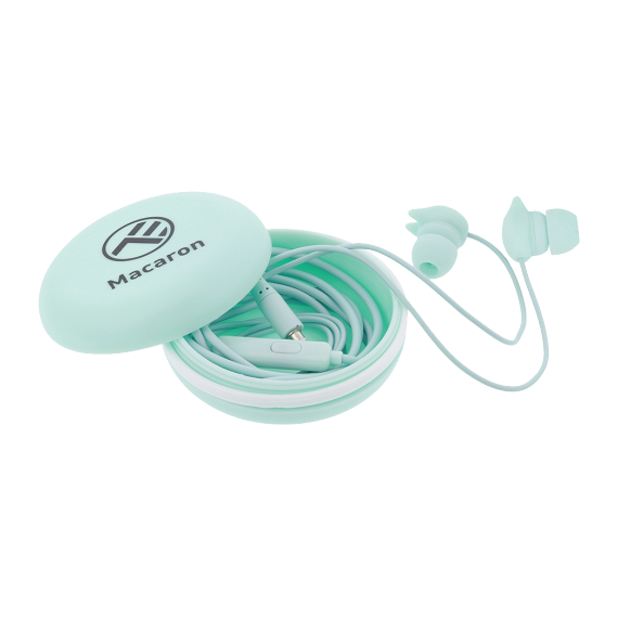 CASTI IN-EAR, MACARON, WITH MIC, WIRED, JACK 3.5 MM,16 OHM, 20HZ, 1.2 M, SILICONE, TELLUR BLUE  TLL162132