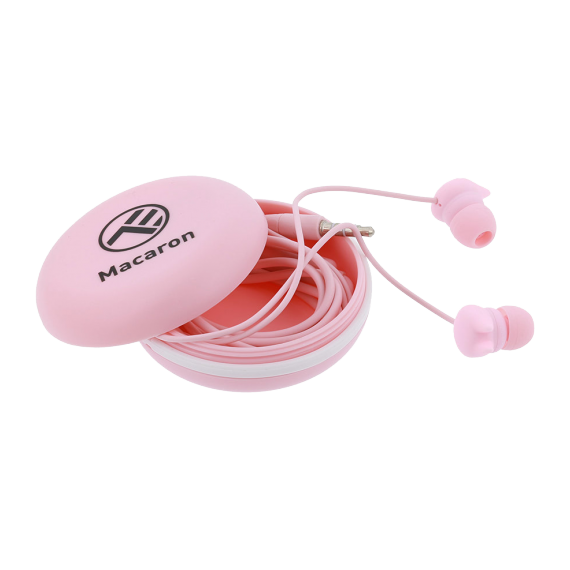 CASTI IN-EAR, MACARON, WITH MIC, WIRED, JACK 3.5 MM,16 OHM, 20HZ, 1.2 M, SILICONE, TELLUR PINK  TLL162122
