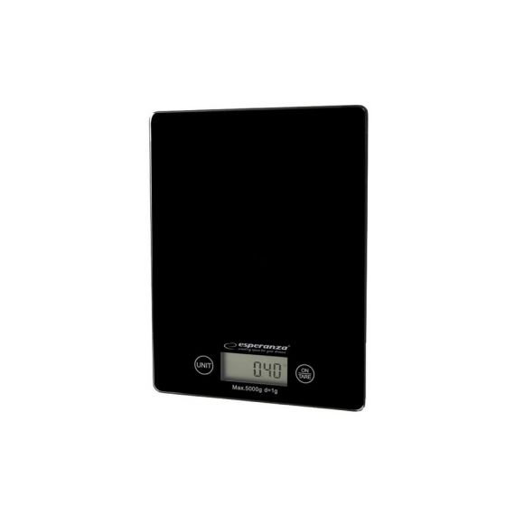 KITCHEN SCALE ESPERANZA LEMON EKS002K BLACK, TOUCH BUTTONS, MAXIMUM CAPACITY: 5000G, DIVISION: 1G, FOUR UNITS OF MEASURE: G /LB/OZ/KG, TARE FUNCTION,