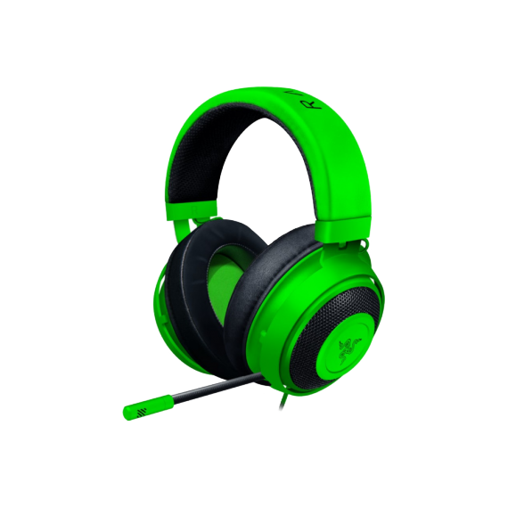 HEADPHONE RAZER KRAKEN GREEN / GAMING HEADSET, RETRACTABLE UNIDIRECTIONAL MICROPHONE WITH QUICK MUTE TOGGLE, 7.1 SURROUND SOUND, 50 MM WITH NEODYMIUM