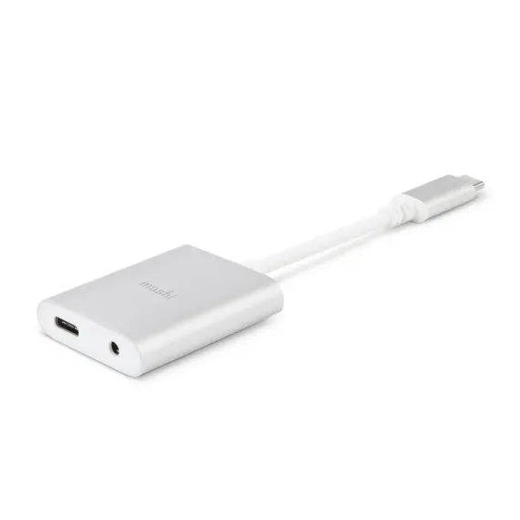 АУДИО АДАПТЕР MOSHI USB-C - 3.5 MM DIGITAL AUDIO ADAPTER WITH CHARGING, USB TYPE-C/USB TYPE-C (F) + 3.5 MM (F), СЕРЕБРИСТЫЙ