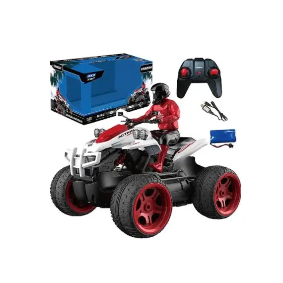 РАДИОУПРАВЛЯЕМАЯ ИГРУШКА CRAZON MOTORCYCLE SMOKING BEACH, 1:14, ЧЕРНЫЙ/КРАСНЫЙ (333-MT21142)