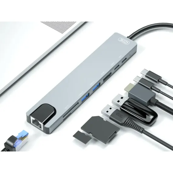 ADAPTOR USB XO HUB003, USB TYPE-C/HDMI, USB, USB TYPE C, , ARGINTIU