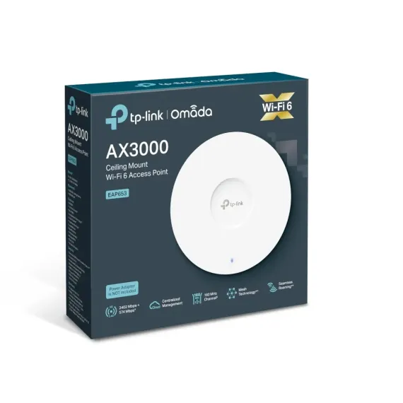 БЕСПРОВОДНАЯ ТОЧКА ДОСТУПА TP-LINK EAP653, 574 МБИТ/С, 2402 МБИТ/С, БЕЛЫЙ