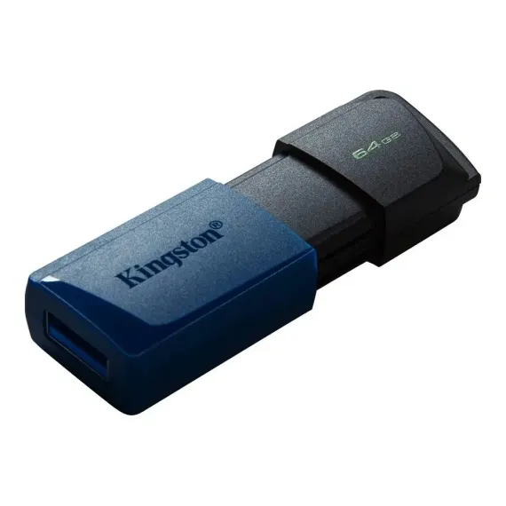 USB FLASH НАКОПИТЕЛЬ KINGSTON DATATRAVELER EXODIA M, 64ГБ, ЧЕРНЫЙ/СИНИЙ