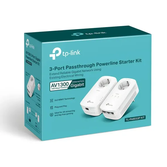 POWERLINE ADAPTER  TP-LINK TL-PA8033P KIT, AV1300, 1300 MBPS, ALB