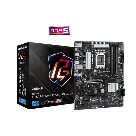 МАТЕРИНСКАЯ ПЛАТА ASROCK Z690 PHANTOM GAMING 4/D5, LGA1700, INTEL Z690, ATX