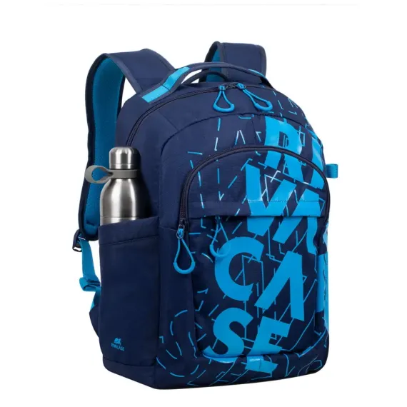 RUCSAC ZILNIC RIVACASE HEIDE, 15.6", POLIESTER, ALBASTRU INCHIS/ALBASTRU DESCHIS