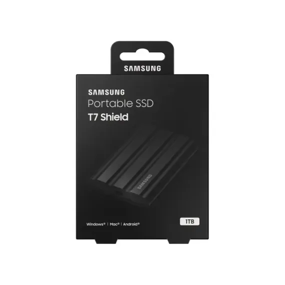 ВНЕШНИЙ ПОРТАТИВНЫЙ SSD НАКОПИТЕЛЬ SAMSUNG PORTABLE SSD T7 SHIELD, 1 ТБ, ЧЁРНЫЙ (MU-PE1T0S/WW)