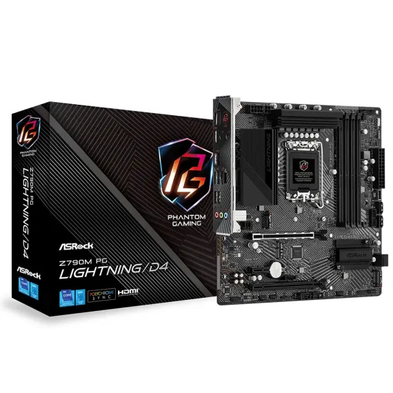 PLACA DE BAZA ASROCK Z790M PG LIGHTNING/D4, LGA1700, INTEL Z790, MICRO-ATX