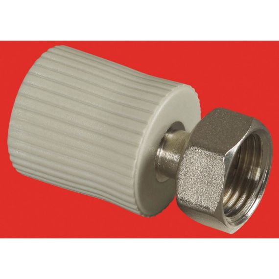 МУФТА ПП-Р С МЕТАЛЛИЧЕСКОЙ ВСТАВКОЙ И НАКИДНОЙ ГАЙКОЙ 25*1  FV PLAST