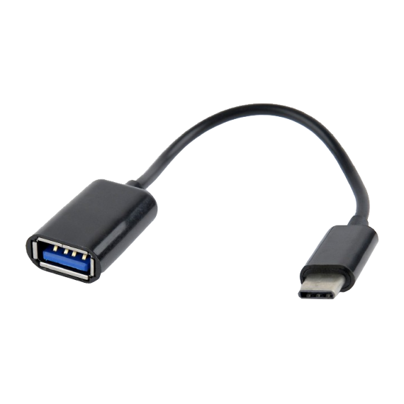 ADAPTER USB TYPE-A F TO TYPE-C M, 20CM, UP TO 480MB/S, BLACK, GEMBIRD  A-OTG-CMAF2-01