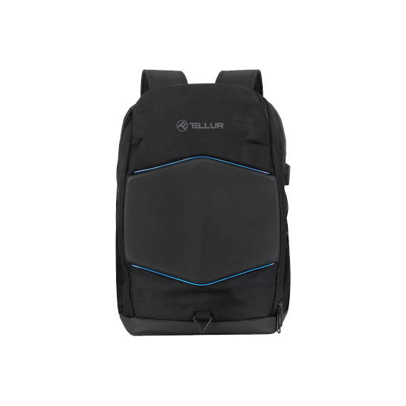 RUCSAC-LAPTOP, GLOWPACK, BANDA ILUMINATA, USB PORT, 15.6", TELLUR BLACK  TLL611282