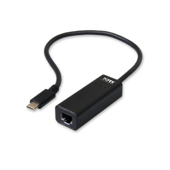ADAPTER USB TYPE-C M TO LAN RJ-45 F, 30CM, PORT DESIGNS 900126