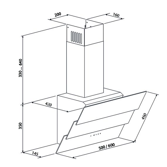 ВЫТЯЖКА TORNADO BORINO 700 (60) LED BL, BLACK