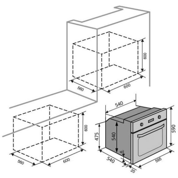 ДУХОВКА ЭЛЕКТРИЧЕСКАЯ TORNADO TRC-6MRU CLOCK 900 IV (BEIGE)
