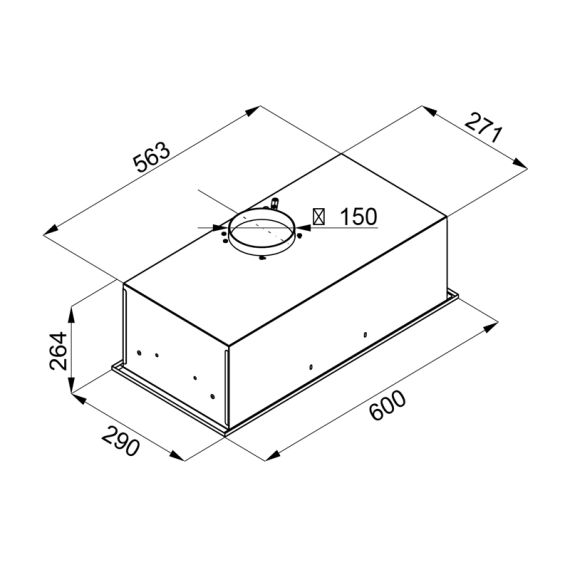 ВЫТЯЖКА TORNADO MODUL GLASS 750(60) IX LED, INOX/GLASS