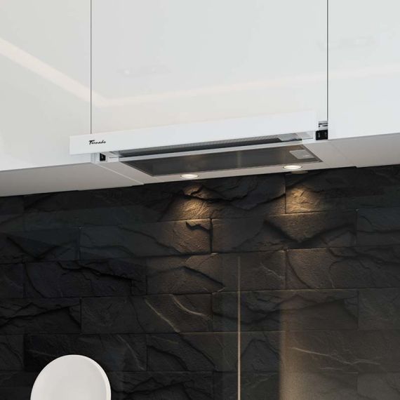 ВЫТЯЖКА ВСТРАИВАЕМАЯ   STORM 700(50) WH LED  TORNADO  HOTA 50СМ,ЧЕРНЫЙ, ТУРБОМОТОР, 700КУБ/М.ЛАМПЫ LED=2*1,5ВТ