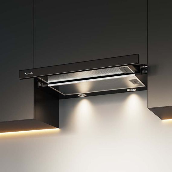 ВЫТЯЖКА ПОЛНОВСТРАИВАЕМАЯ TORNADO STORM 700(50) BL LED BLACK (700 М?/Ч)