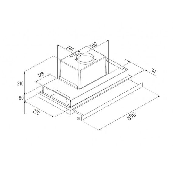 ВЫТЯЖКА ПОЛНОВСТРАИВАЕМАЯ TORNADO SONORA 1200(60) IX LED INOX (1200 М?/Ч)
