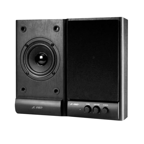 SPEAKERS 2.0  F&D R215, 6W (2 X 3W), RCA X2, AUX, WOODEN, BLACK