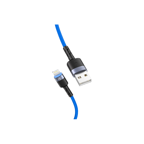 CABLE USB - LIGHTNING, CU LED, 3A, 1.2M, TELLUR BLUE  TLL155364