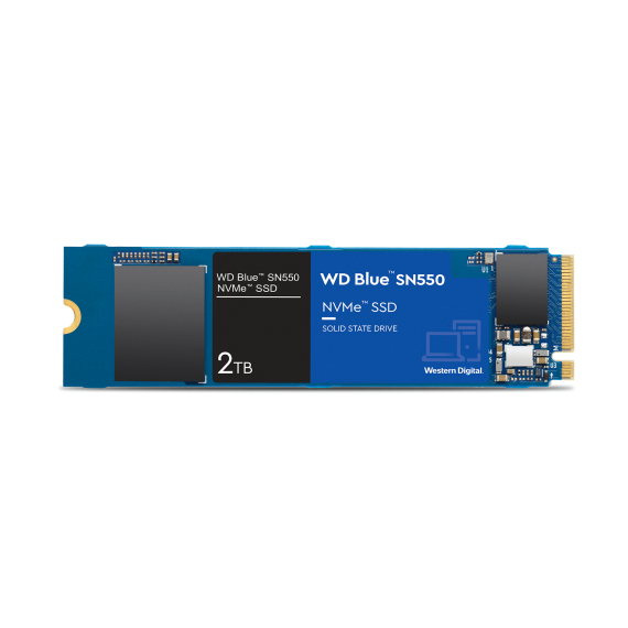 M.2 NVME SSD 500GB  WESTERN DIGITAL BLUE SN550,  PCIE3.0 X4 / NVME1.3, M2 TYPE 2280 , READ: 2400 MB/S, WRITE: 1750 MB/S, 3D NAND,  WDS500G2B0C