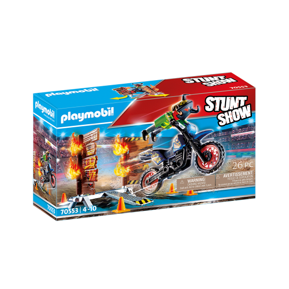 PM70553 STUNT SHOW MOTOCROSS WITH FIERY WALL