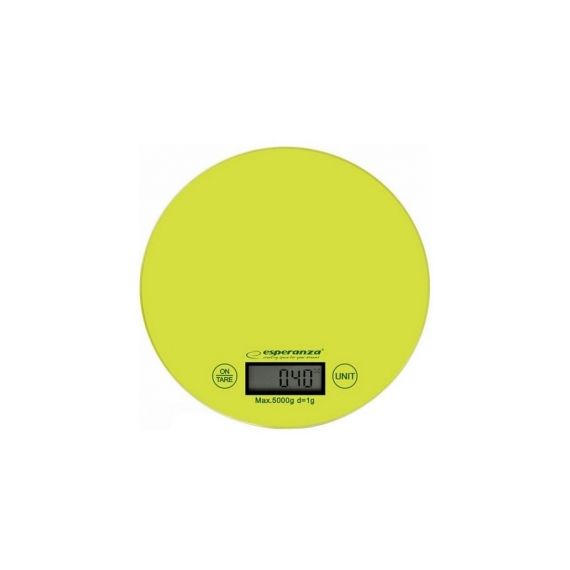 KITCHEN SCALE ESPERANZA MANGO EKS003G GREEN  TOUCH BUTTONS, MAXIMUM CAPACITY: 5000G, DIVISION: 1G, FOUR UNITS OF MEASURE: G /LB/OZ/KG, TARE FUNCTION,