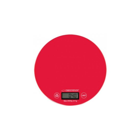 KITCHEN SCALE ESPERANZA MANGO EKS003R RED  TOUCH BUTTONS, MAXIMUM CAPACITY: 5000G, DIVISION: 1G, FOUR UNITS OF MEASURE: G /LB/OZ/KG, TARE FUNCTION, OV