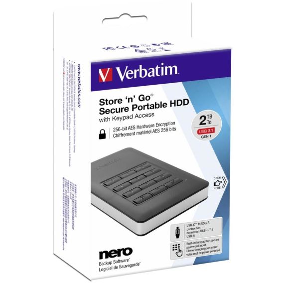 2.5" EXTERNAL HDD 2.0TB (USB3.0/USB-C) VERBATIM "STORE 'N' GO WITH