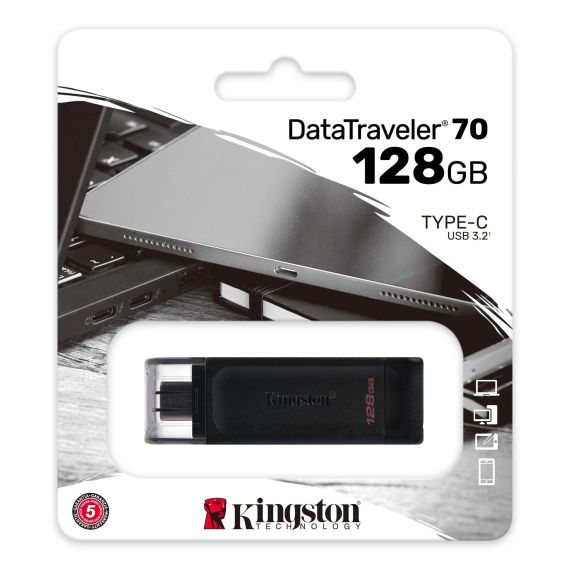 ФЛЕШ-НАКОПИТЕЛЬ USB KINGSTON DATATRAVELER 70 128ГБ