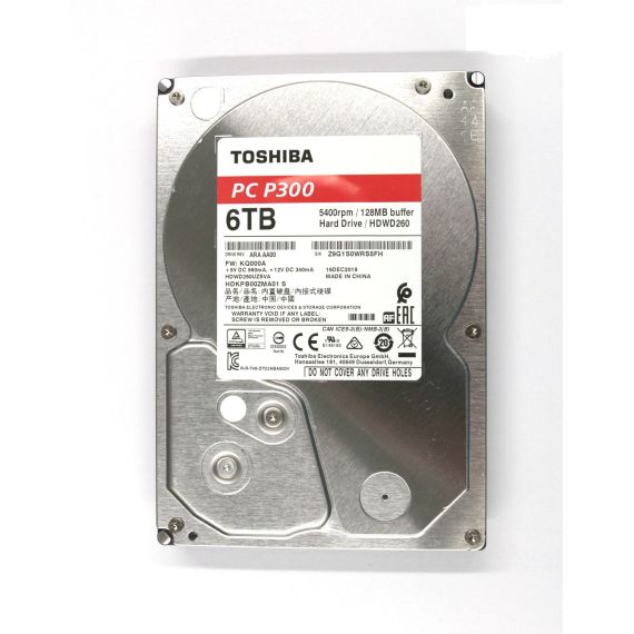 3.5" HDD 6.0TB  TOSHIBA HDWD260UZSVA  P300,  DESKTOP(TM), 5400RPM, 128MB, NCQ, SATAIII