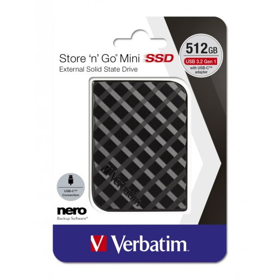 2.5" ВНЕШНИЙ SSD VERBATIM STORE 'N' GO MINI / 512GB / USB 3.2